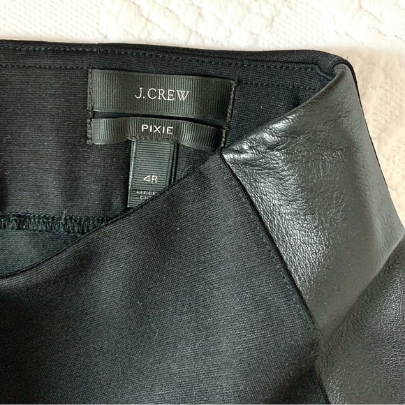J Crew Leather Stripe Pixie Pant Black - Picture 4 of 15